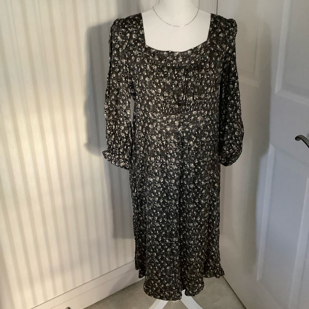 Anna Sui Dark Floral Dress Size S